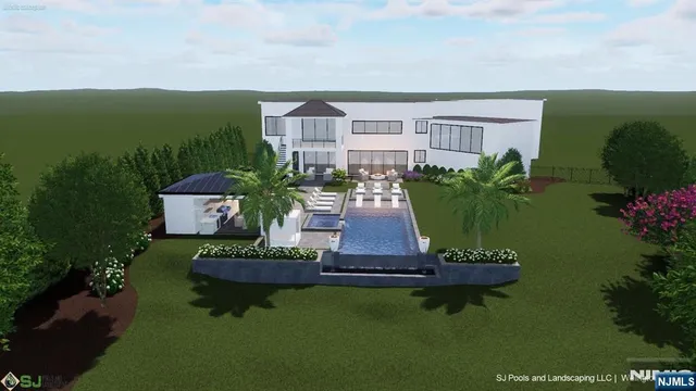 an aerial view of a house having yard