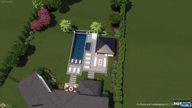 an aerial view of a house