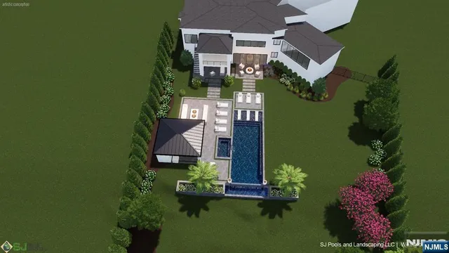 an aerial view of a house