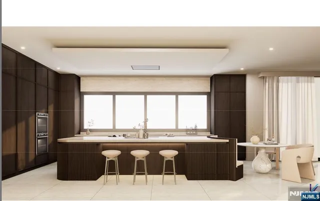 a living room with a large window