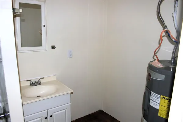 a bathroom with a sink and a tub