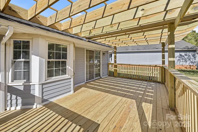 a view of a wooden deck