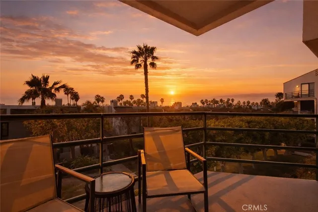 a view of a terrace from a balcony