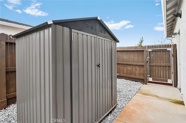 a view of a wooden door