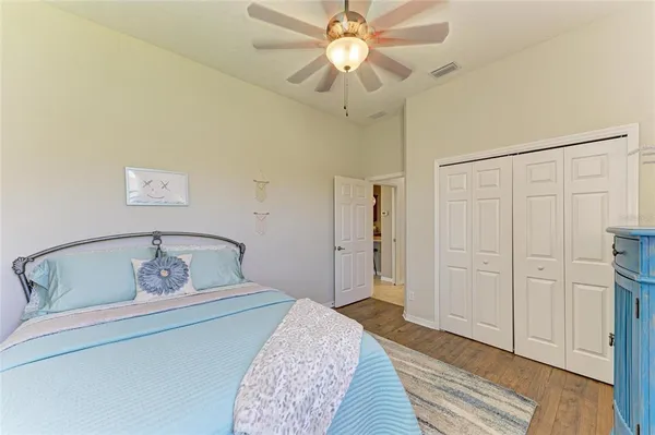 an aerial view of residential house with outdoor space and swimming pool