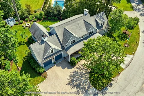 an aerial view of multiple house