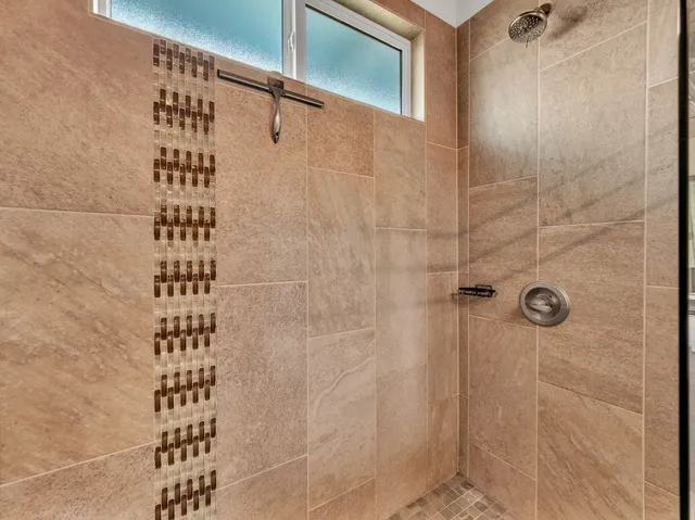 a bathroom with a shower