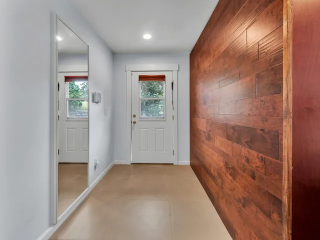 a view of hallway with window