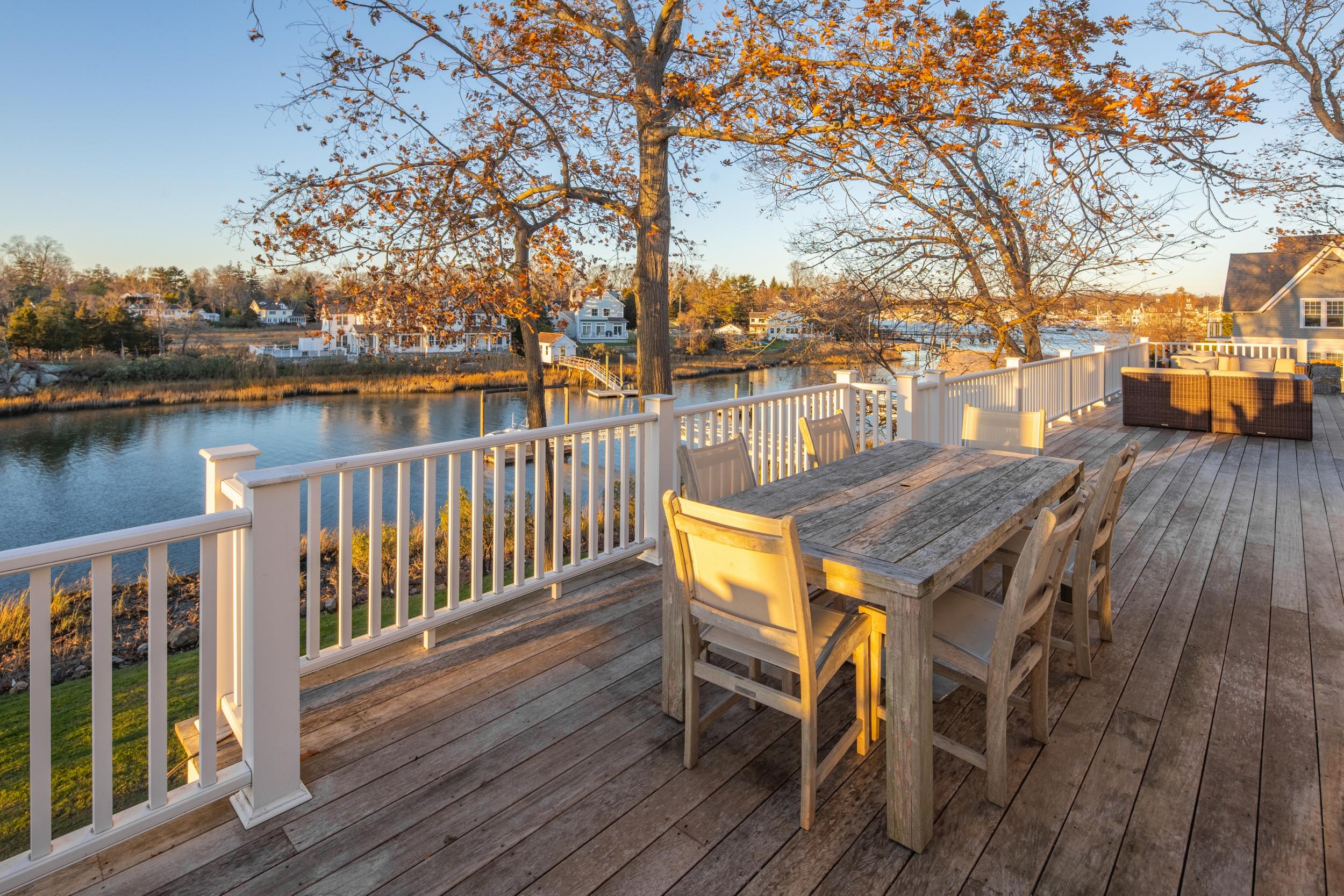 5 N Road Darien, CT 06820 - Photo 33 of 38 a view of a wooden deck with chairs