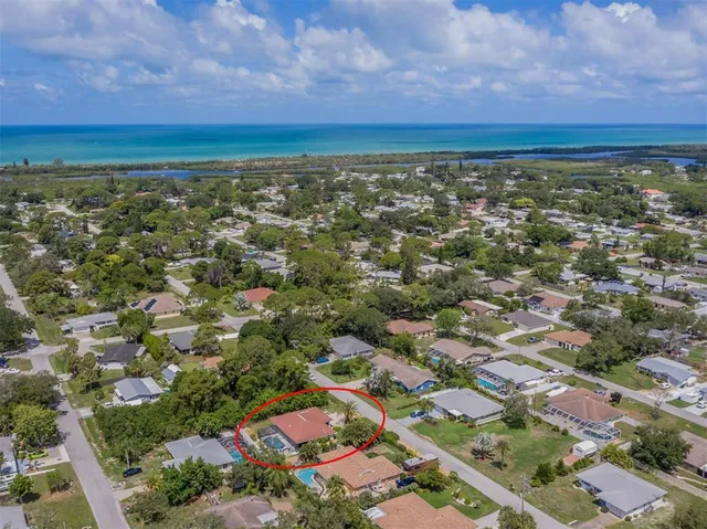 a view of a building and a street