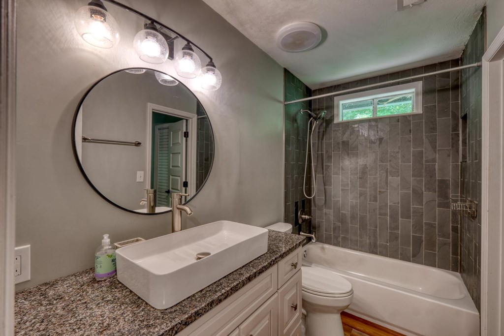 45 Mountain Stream Road Murphy, NC 28906 - Photo 12 of 33 a bathroom with a toilet a sink and a mirror