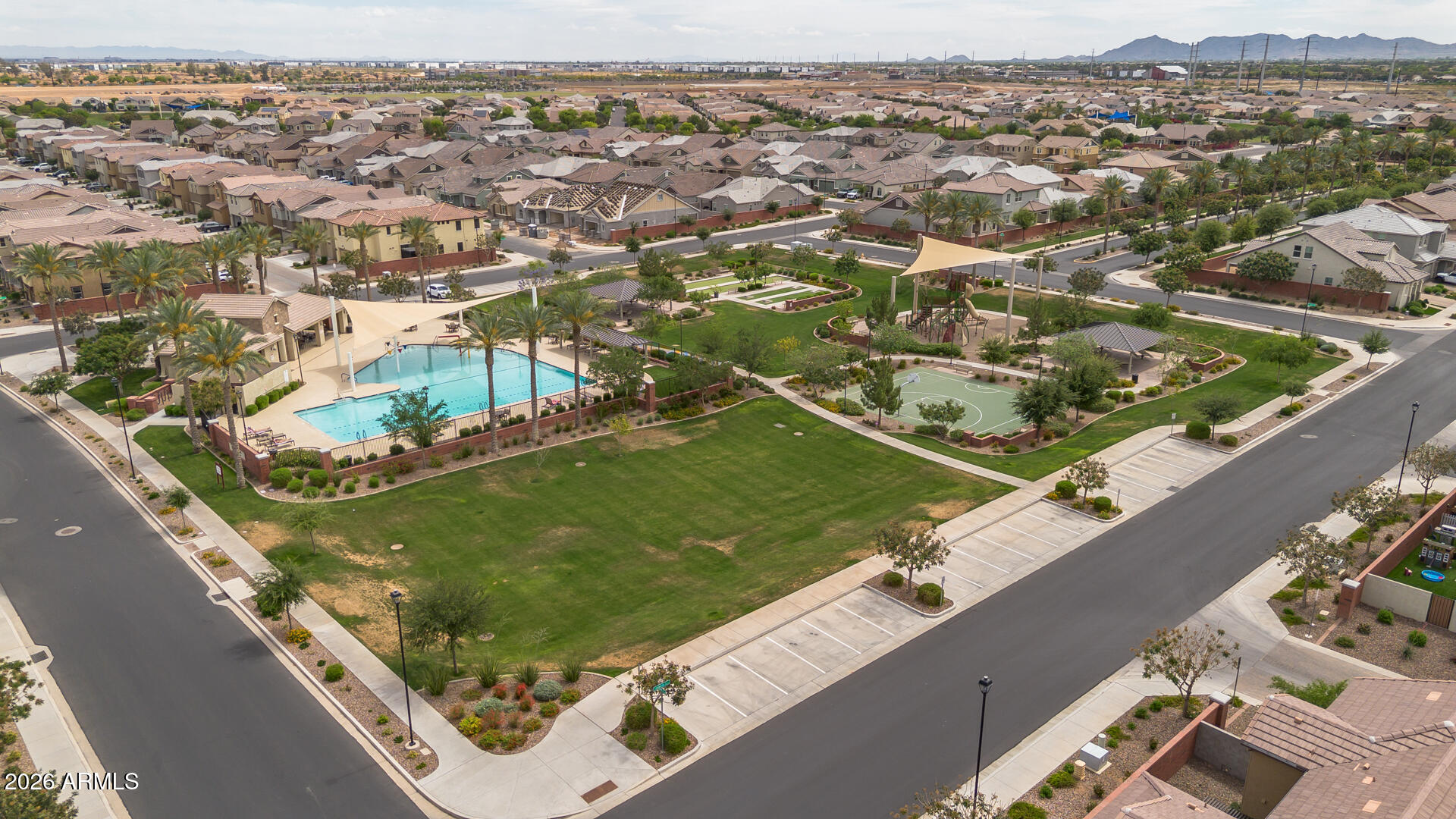 4245 East Jesse Street Gilbert, AZ 85295 - Photo 24 of 45 an aerial view of a residential houses with outdoor space