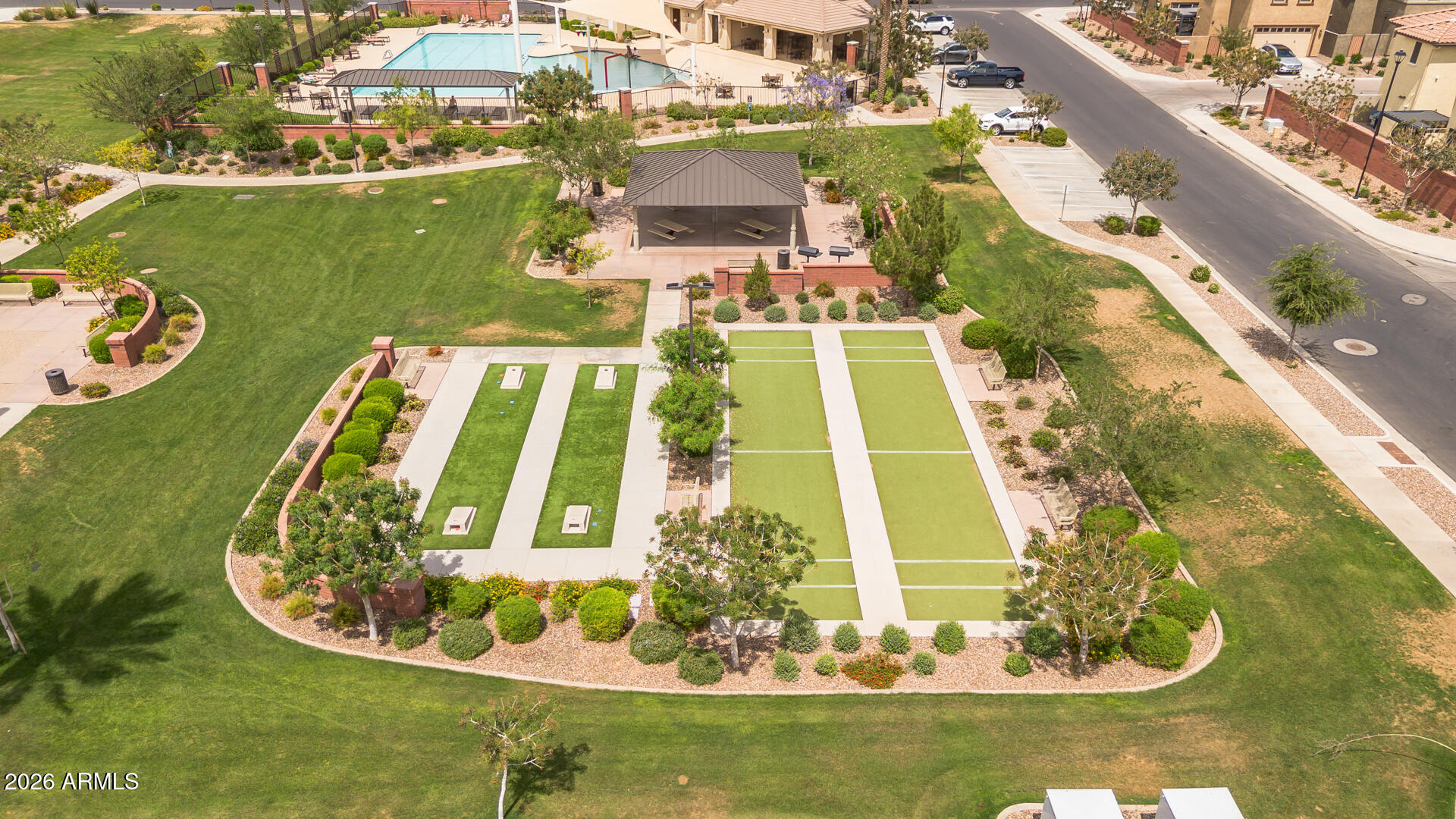 4245 East Jesse Street Gilbert, AZ 85295 - Photo 37 of 45 an aerial view of a swimming pool