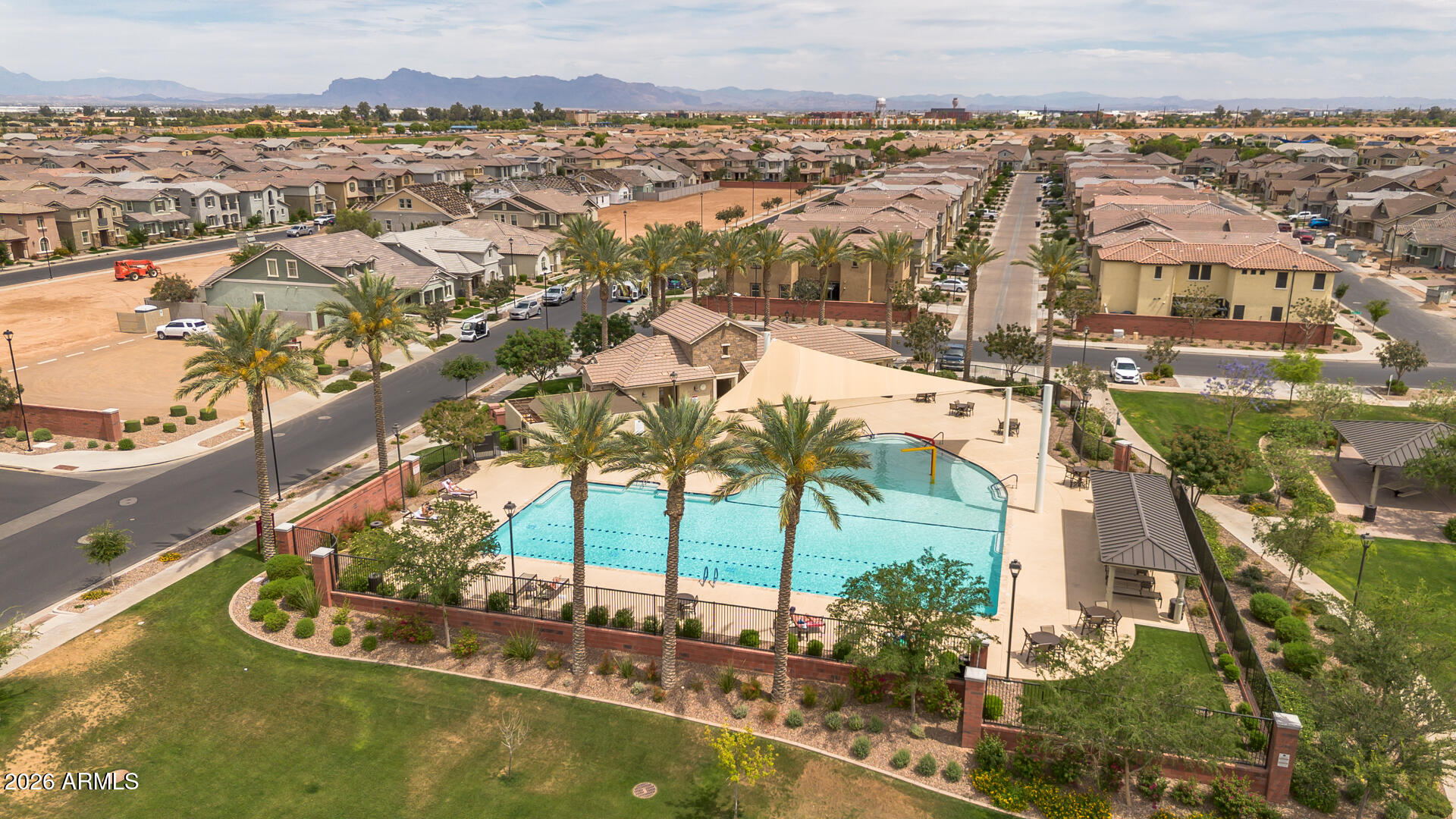 4245 East Jesse Street Gilbert, AZ 85295 - Photo 43 of 45 an aerial view of residential houses with outdoor space