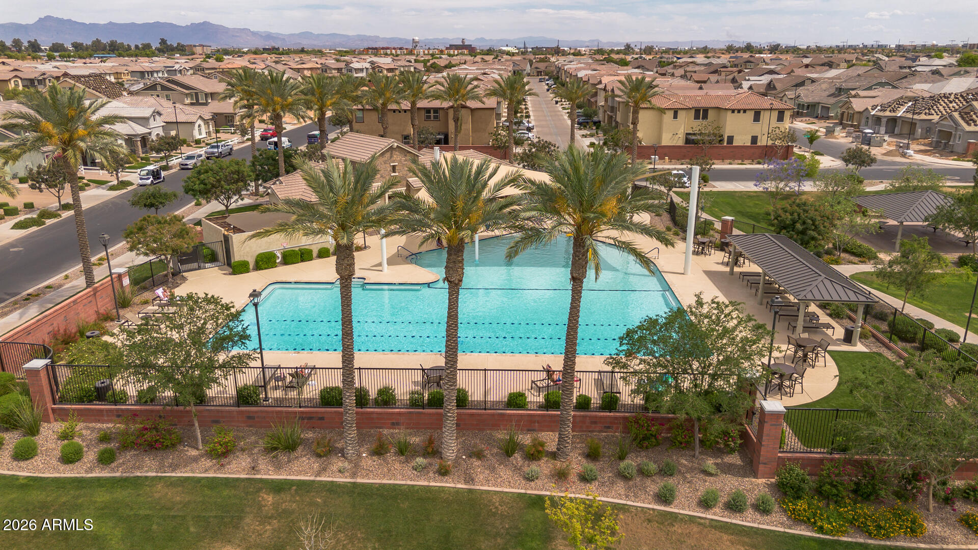 4245 East Jesse Street Gilbert, AZ 85295 - Photo 44 of 45 an aerial view of residential building with outdoor space