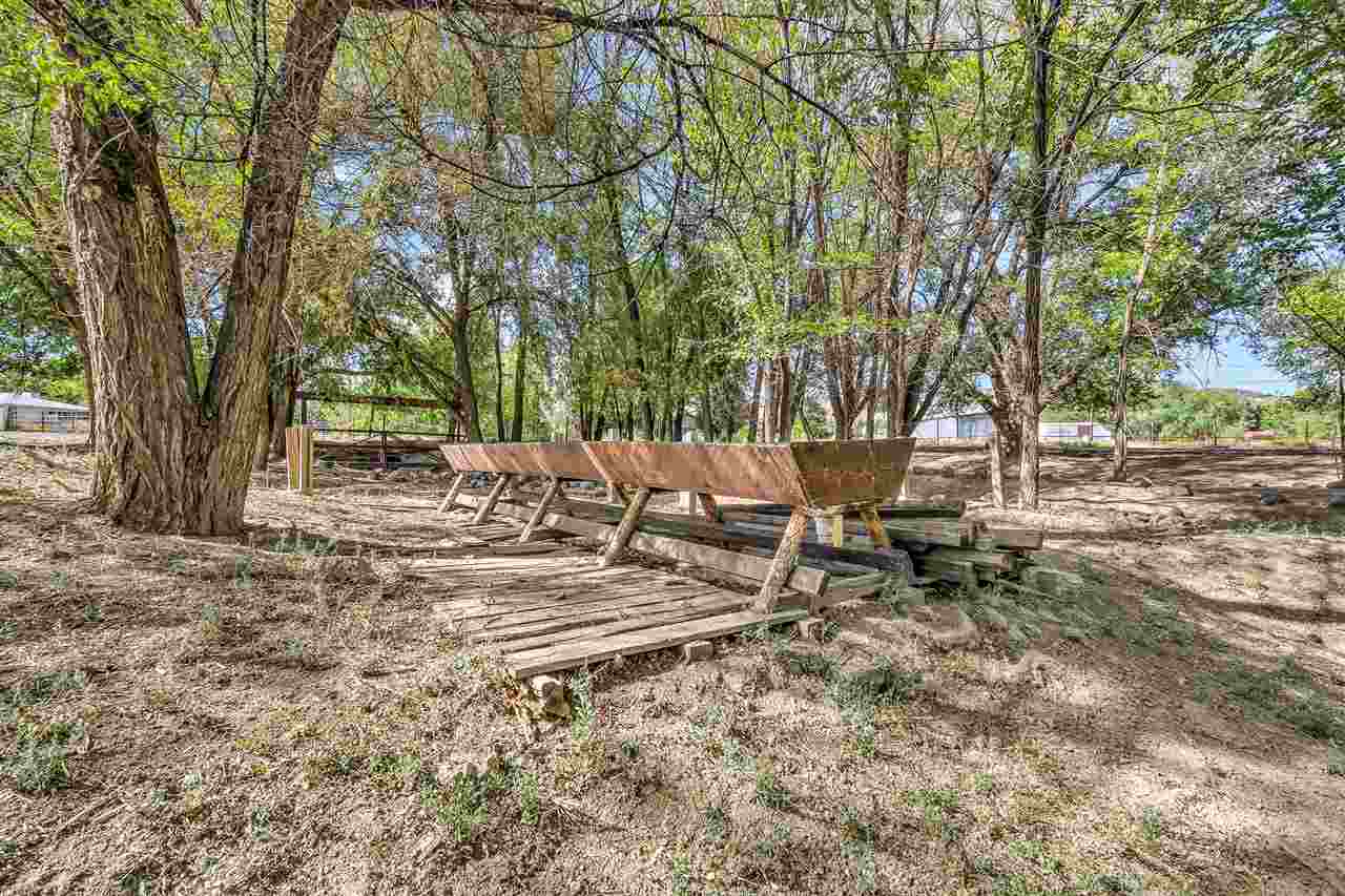 3301 F Road Clifton, CO 81520 - Photo 39 of 42 a view of a backyard with table and chairs under a large tree