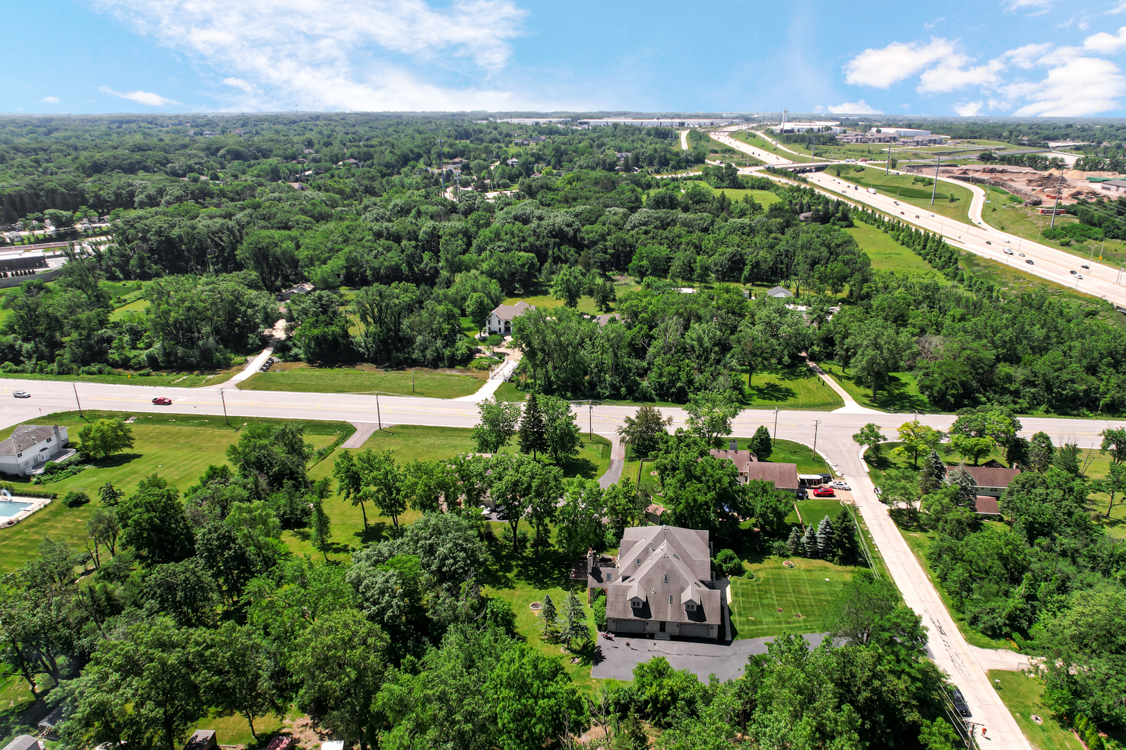 1383 Gordon Lane Lemont, IL 60439 - Photo 54 of 54 an aerial view of residential house with outdoor space and trees all around