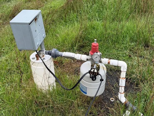 a view of a yard in a backyard