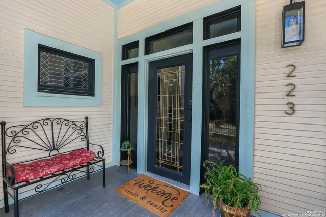 a outdoor living space with furniture