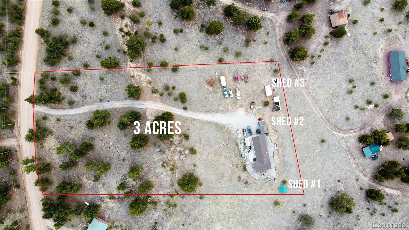 9473 Ranch Road Hartsel, CO 80449 - Photo 33 of 50 an aerial view of a house with a yard