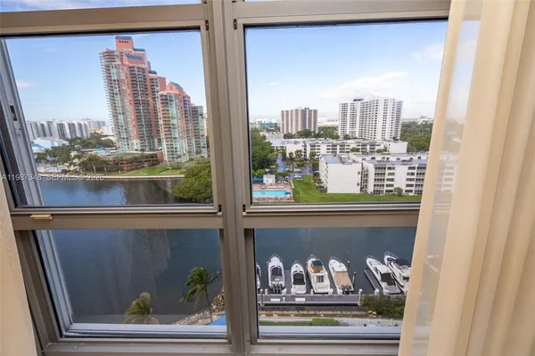 a view of a city with tall buildings