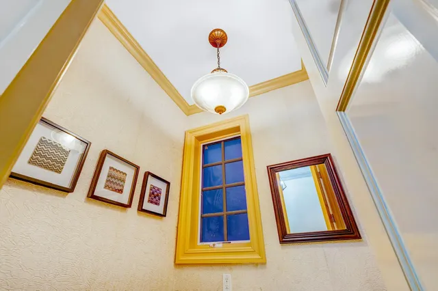 a view of a building with a door