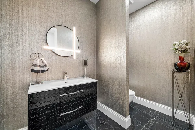 a living room with furniture