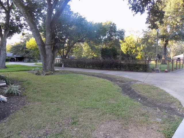 a backyard of a house with lots of green space