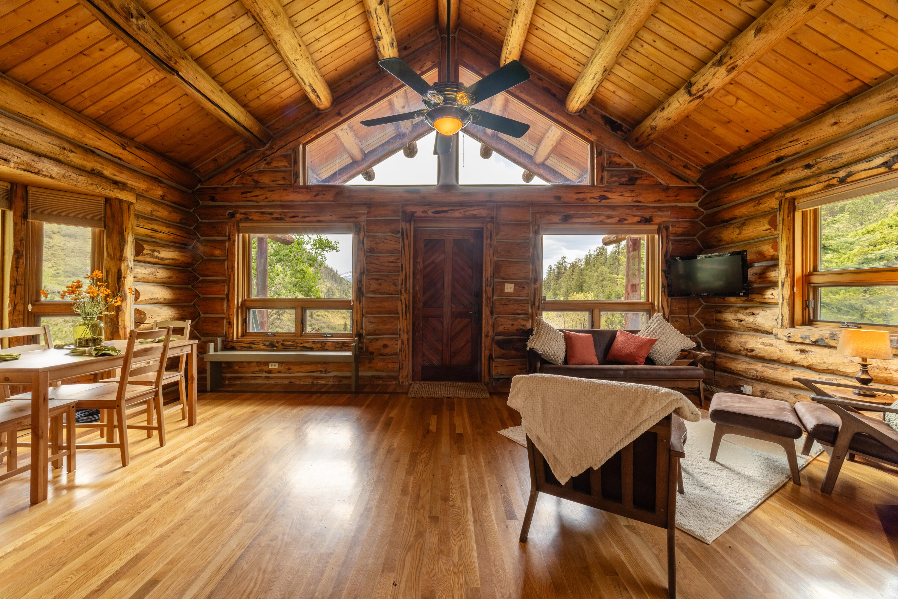 2001 County Road Placerville, CO 81430 - Photo 13 of 37 a living room with furniture and a wooden floor