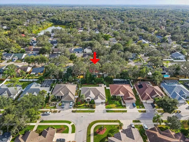 an aerial view of residential house with outdoor space