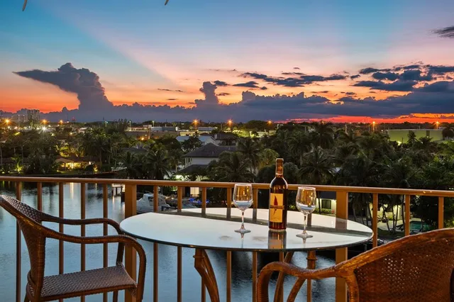 a view of a city from a balcony