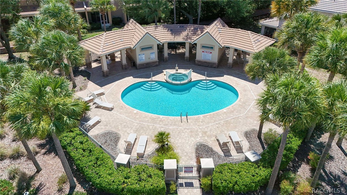 1598 West Spring Meadow Loop Lecanto, FL 34461 - Photo 37 of 74 Aerial View of Brentwood Townhomes Community Pool & Spa #2