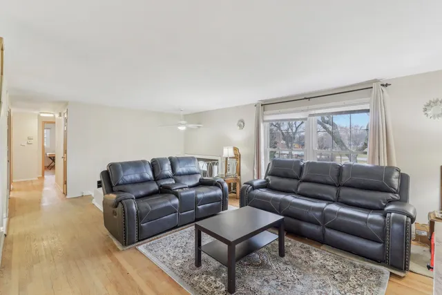 a living room with furniture and a couch