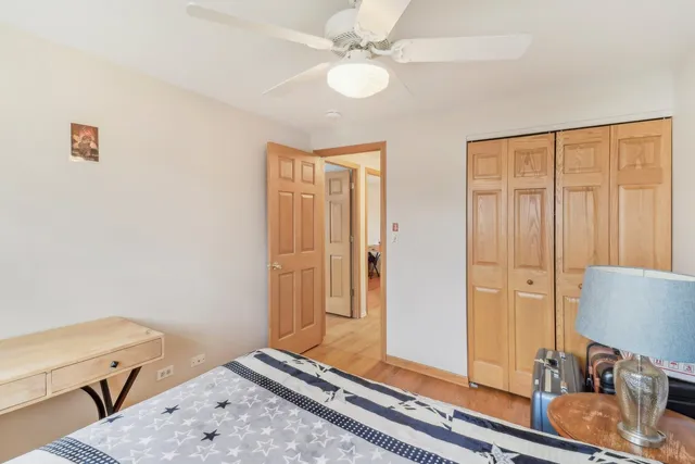 a view of a bedroom with closet area