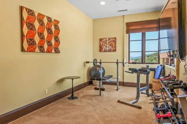 a room with musical instruments