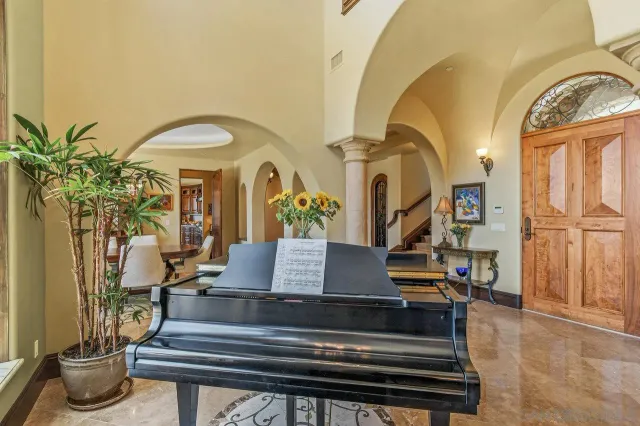 a living room with furniture