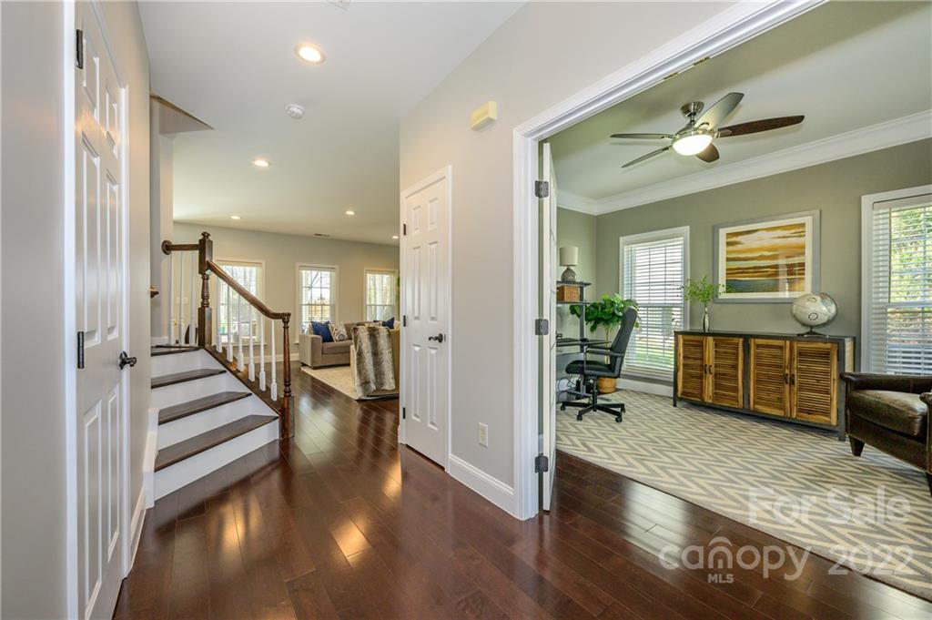 615 Circle Trace Road Monroe, NC 28110 - Photo 4 of 35 a view of an entryway with wooden floor and a livingroom