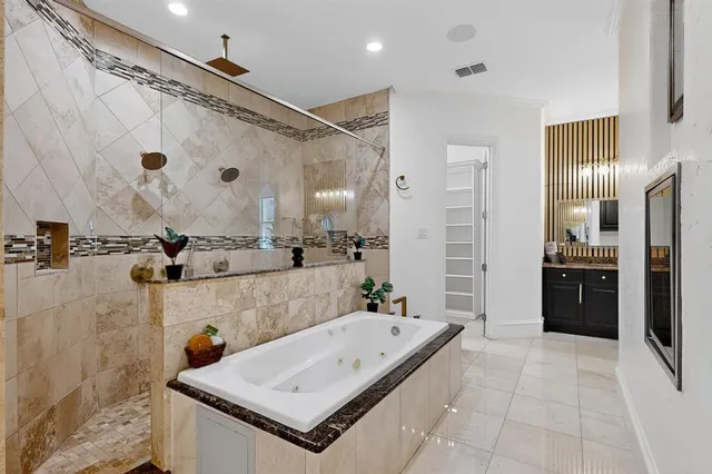 a kitchen with cabinets and window