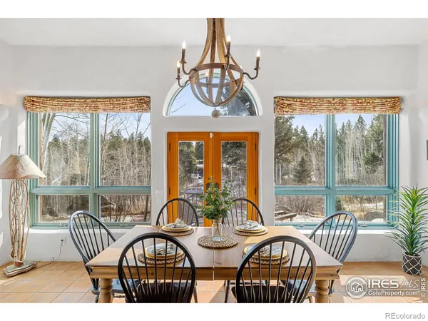 a view of a chairs and table in the patio