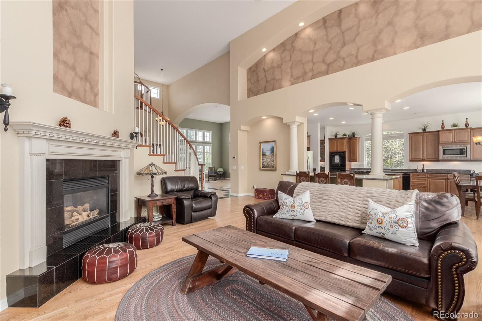 21923 East Ridge Trail Circle Aurora, CO 80016 - Photo 13 of 40 a living room with furniture and a fireplace