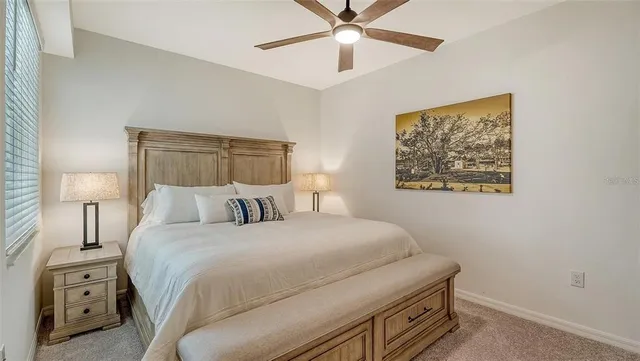 a view of a lake with a big yard