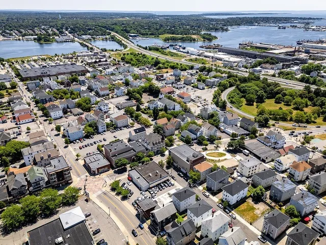 an aerial view of a city