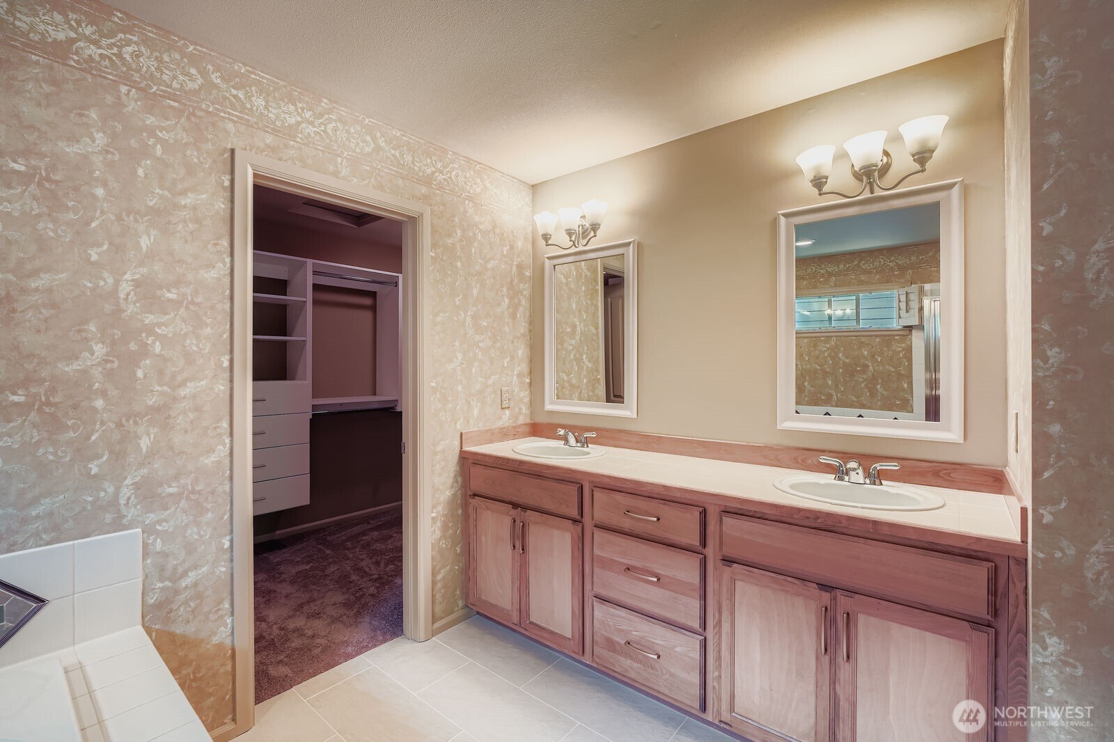 16200 Parkside Way Southeast Renton, WA 98058 - Photo 18 of 40 a bathroom with a granite countertop sink and a mirror