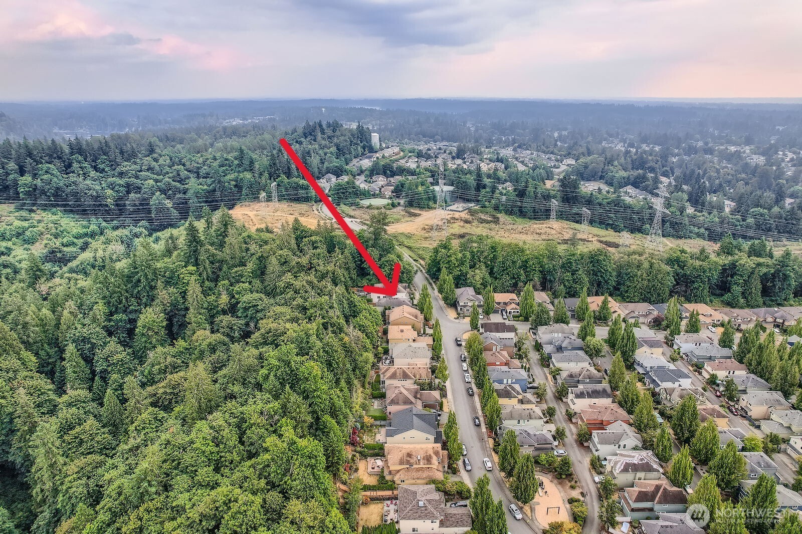 16200 Parkside Way Southeast Renton, WA 98058 - Photo 31 of 40 an aerial view of a houses with a lush green hillside