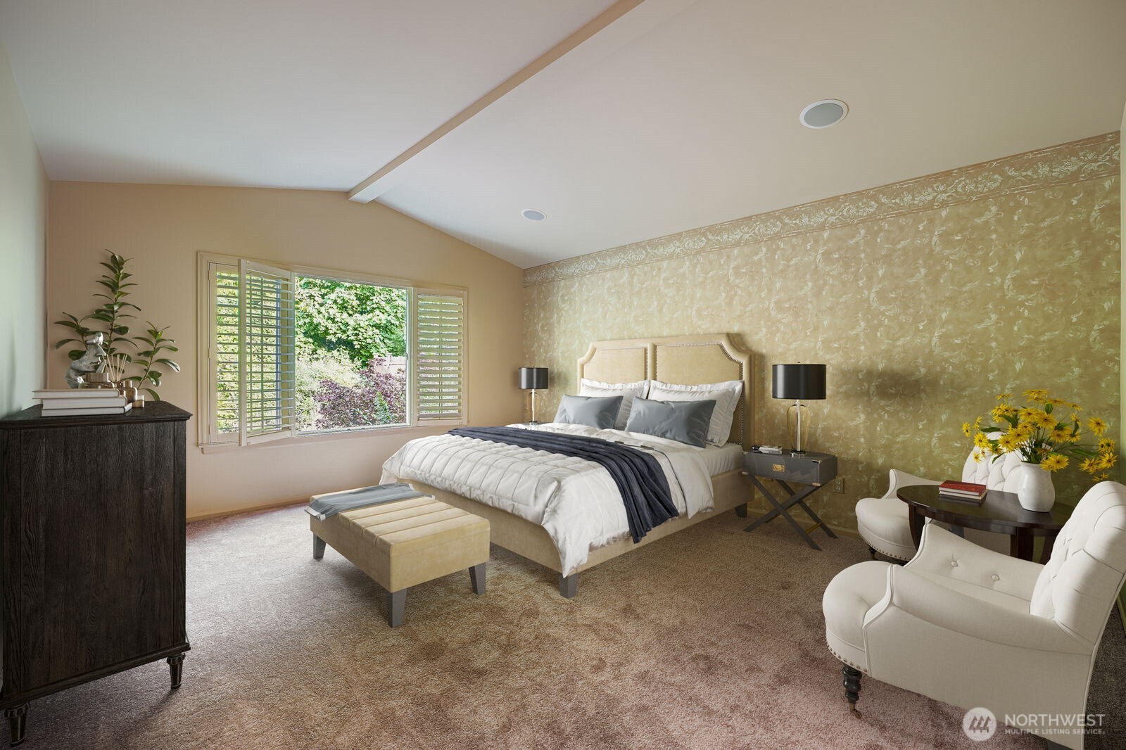 16200 Parkside Way Southeast Renton, WA 98058 - Photo 9 of 40 a spacious bedroom with a bed and a couch next to a window