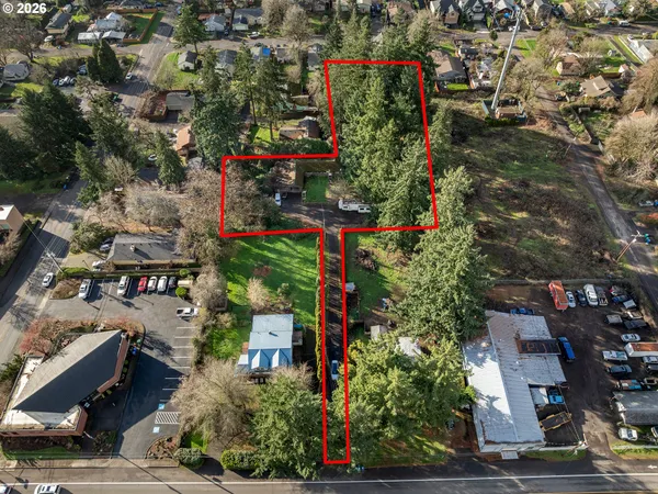 an aerial view of multiple house