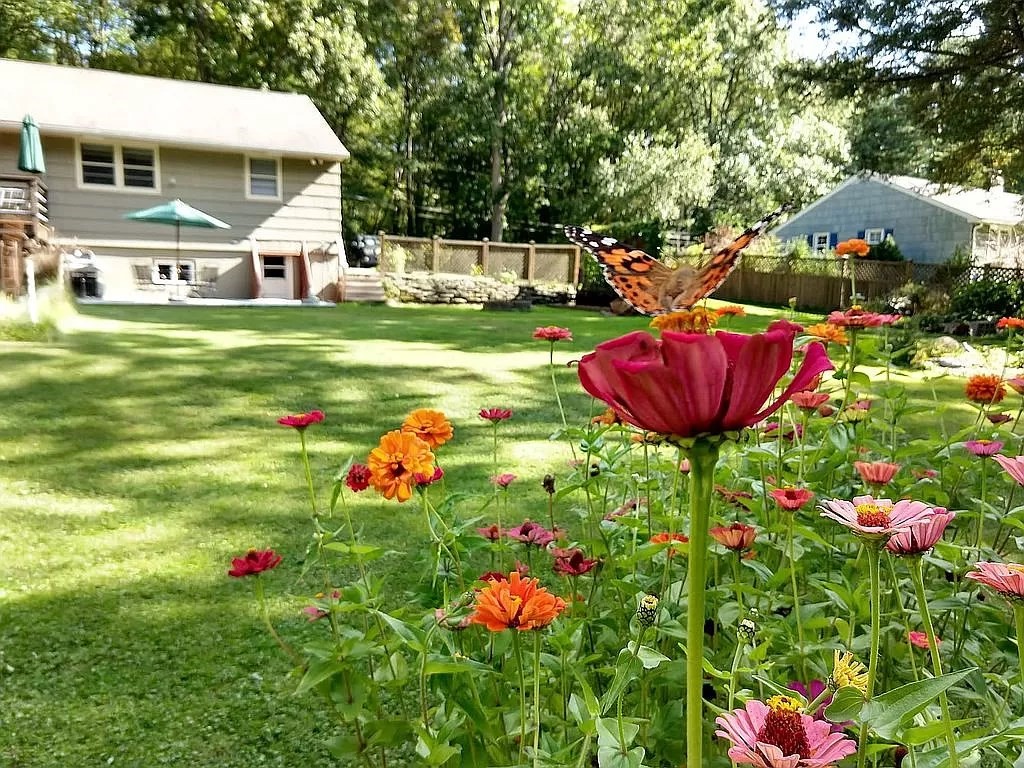 79 Old Wilson Road Northampton, MA 01062 - Photo 35 of 39 a view of a backyard with table and chairs and potted plants
