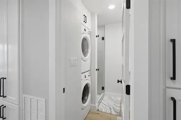 a bathroom with a sink and a shower