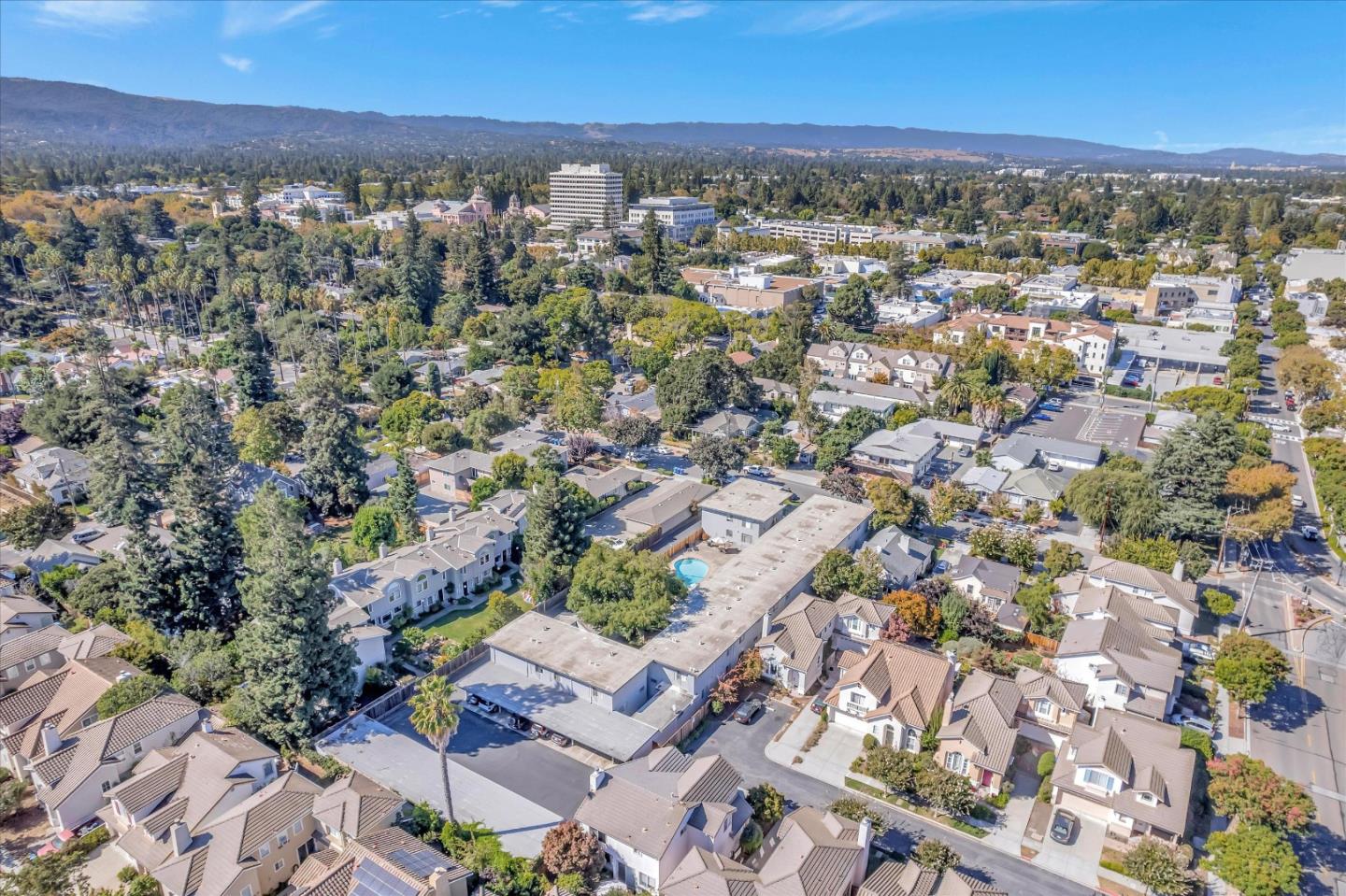 245 Bush Street Mountain View, CA 94041 - Photo 32 of 33 an aerial view of residential building with green space