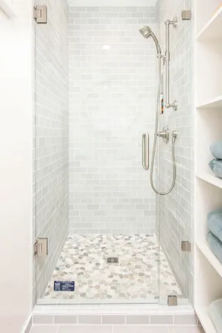 a bathroom with a shower
